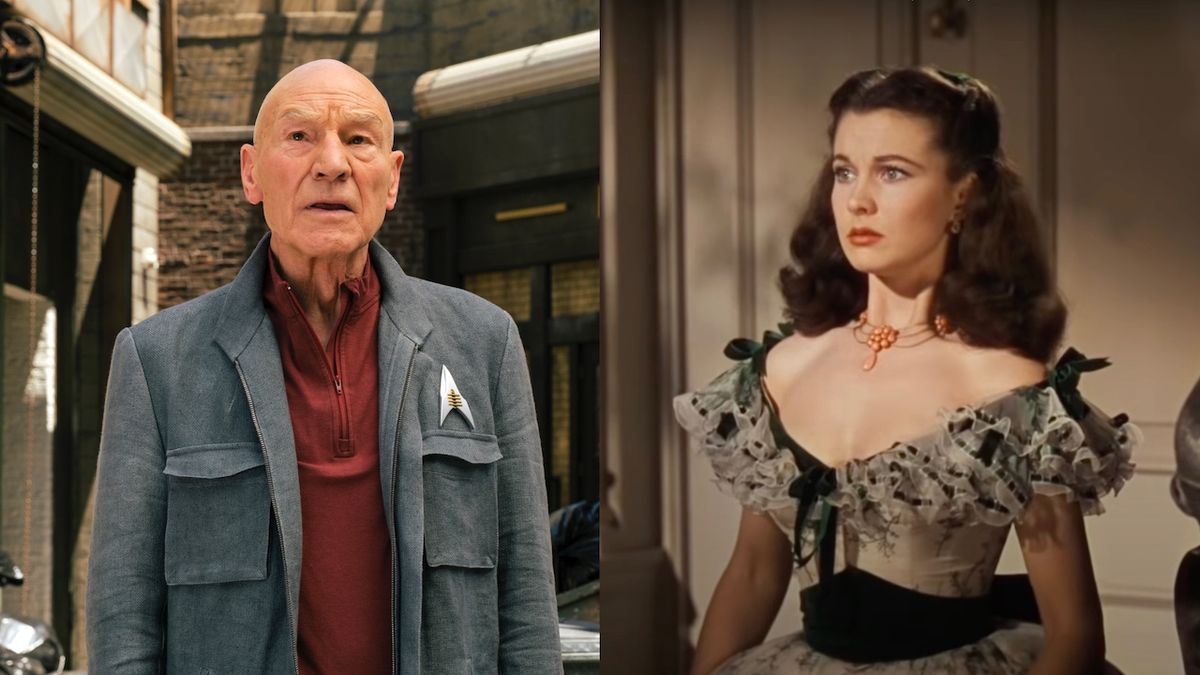 Patrick Stewart in Picad and Vivien Leigh in Gone with the Wind