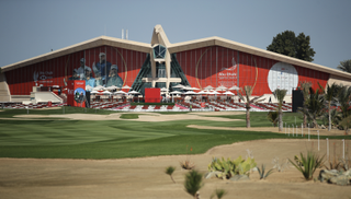 Abu Dhabi Golf Club final hole and clubhouse pictured