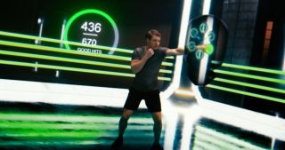 A user working out in the Metaverse with Liteboxer
