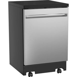 GE portable dishwasher on white background