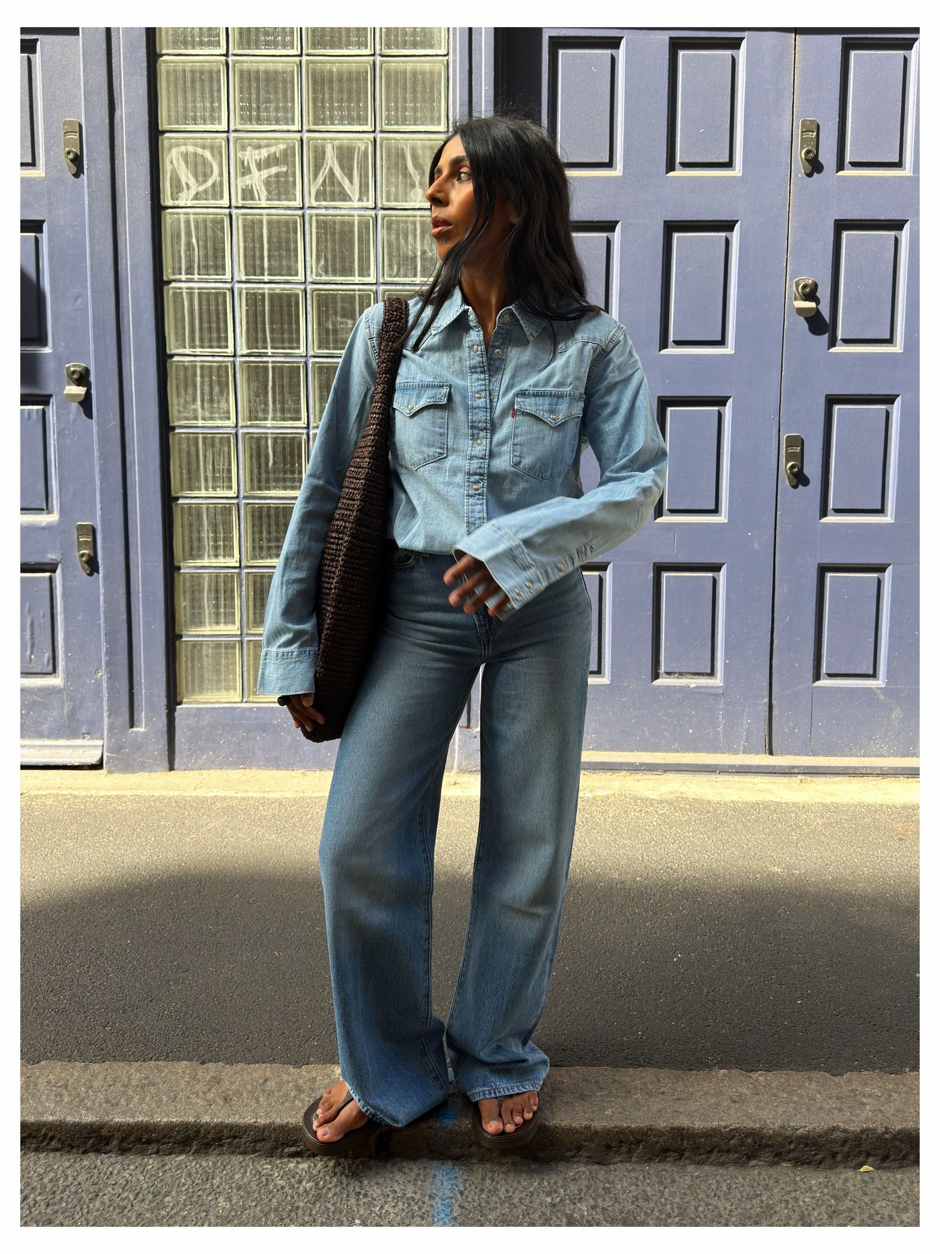 Woman wearing a fall outfit idea.
