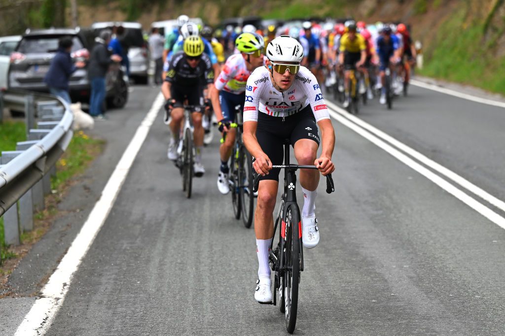 AMOREBIETA ETXANO SPAIN APRIL 05 Igor Arrieta of Spain and UAE Team Emirates competes during the 63rd Itzulia Basque Country 2024 Stage 5 a 1759km stage from VitoriaGasteiz to AmorebietaEtxano UCIWT on April 05 2024 in AmorebietaEtxano Spain Photo by Tim de WaeleGetty Images