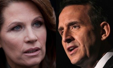 GOP presidential hopeful Tim Pawlenty and Michele Bachmann