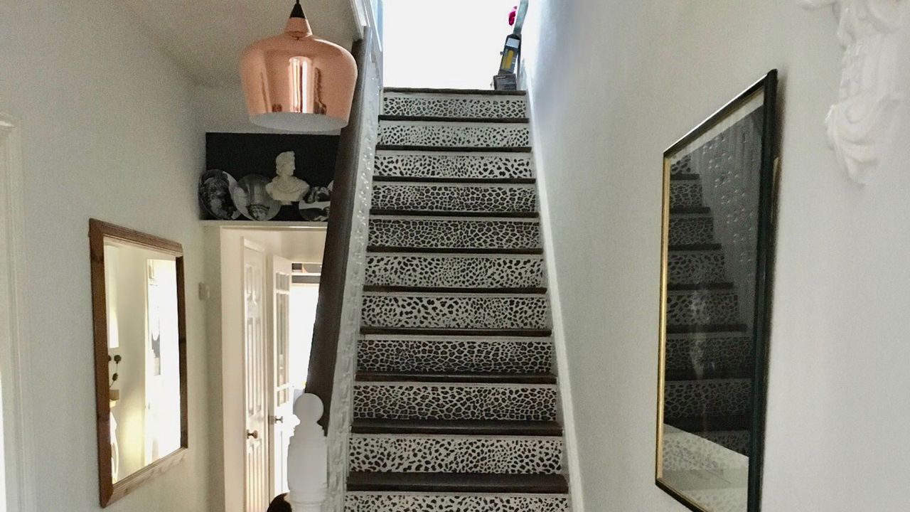 leopard print hallway