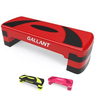 Gallant Aerobic Stepper Platform - Fitness Stepper for Workout Home Gym Equipment - Perfect for Cardio Aerobic and Yoga Weights - 3x Adjustable Height Level 10cm, 15cm & 20cm Removeable Steps (red)