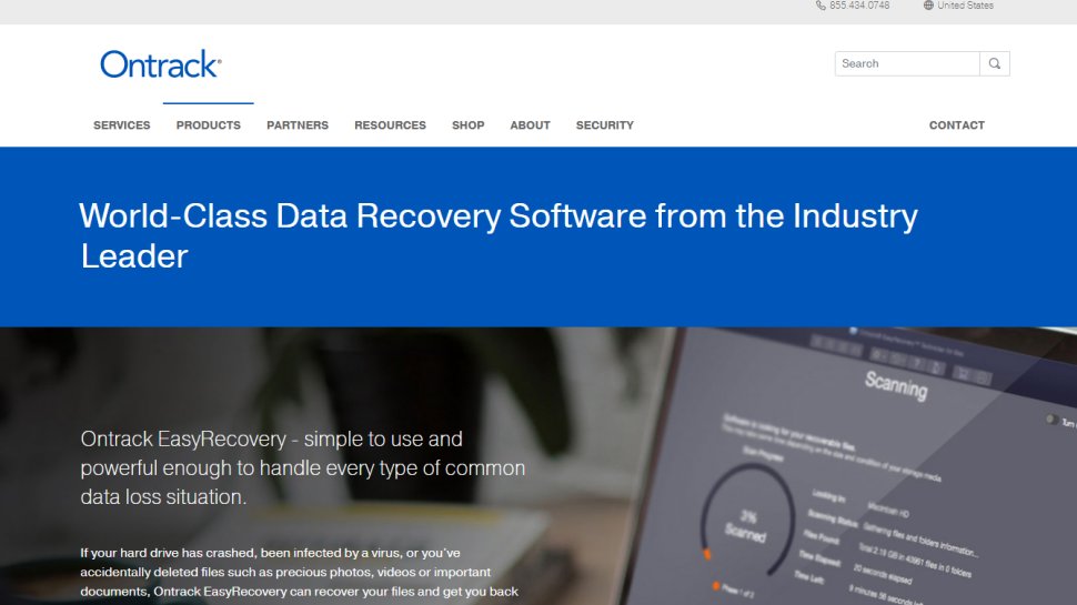 Website screenshot for OnTrack EasyRecovery