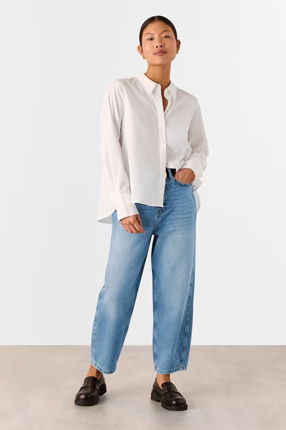 Whistles Petite Authentic Barrel Leg Jean