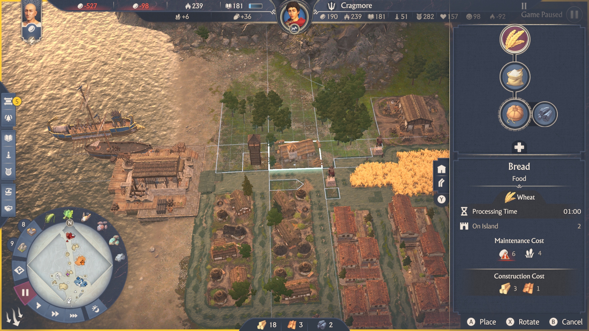 A bread production building in Anno 117 Pax Romana