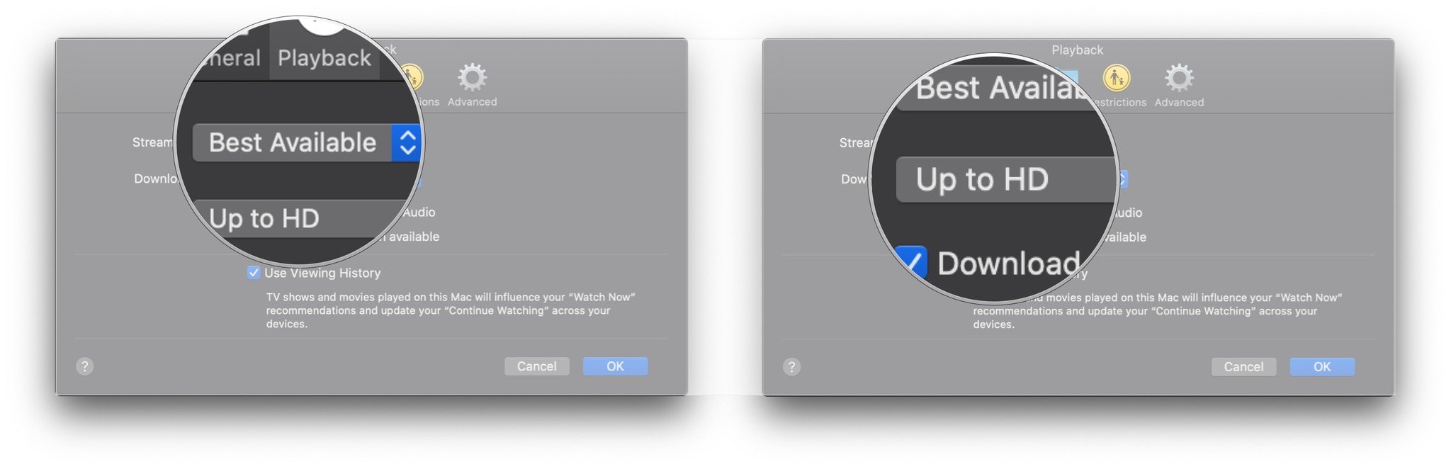 Click Streaming quality dropdown, click download quality dropdown