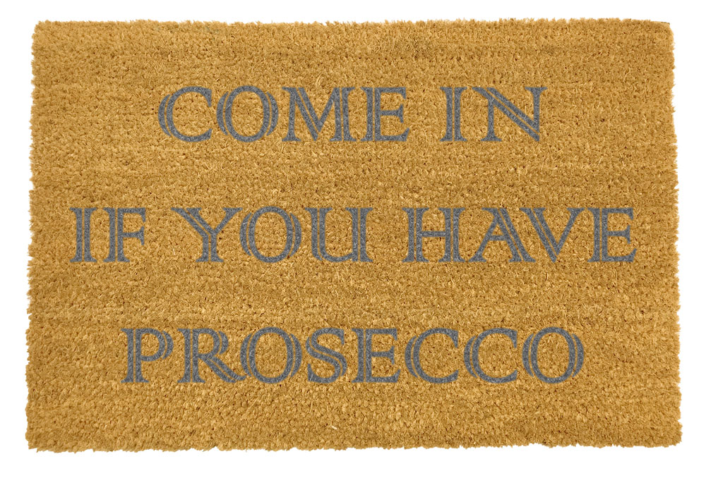 artsy prosecco doormat