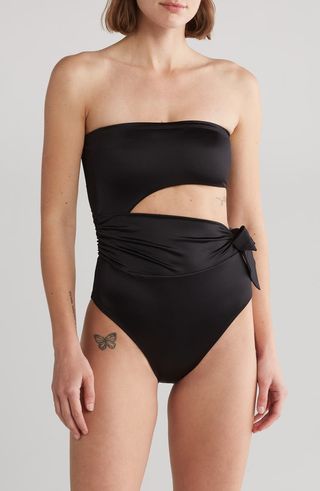 Side Tie Cuout One-Piece Swimsuit