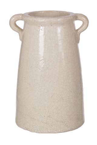 neutral traditional shapes vase with crackle glaze