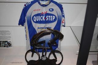 Tom Boonen's jersey and trophy from the 2005 Tour of Flanders.