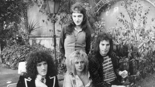 Queen sitting in a garden in September 1976