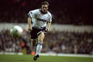 Nick Barmby in action for Tottenham against Chelsea in November 1994.