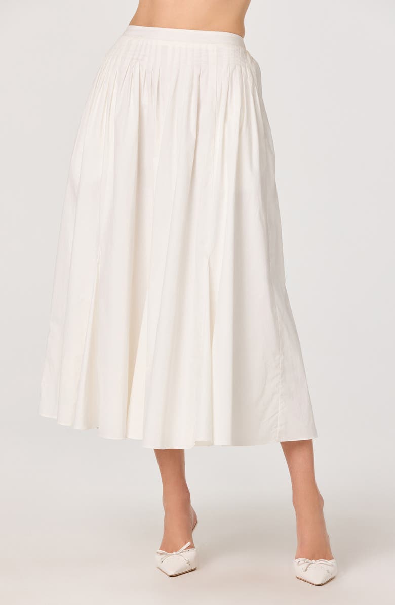 Sidra Pleated Cotton Midi Skirt