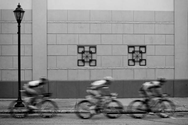 Riders on the back side of the course