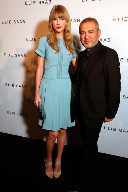 Taylor Swift at the Elie Saab spring/summer 2013 show during Paris Fashion Week