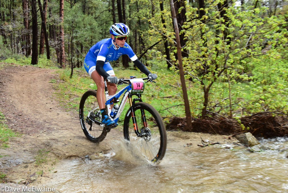 Katerina Nash (Luna Pro Team) riding comfortably in third place