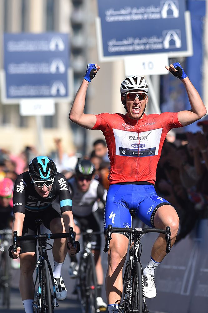 Marcel Kittel celebrates his Dubai Tour victory