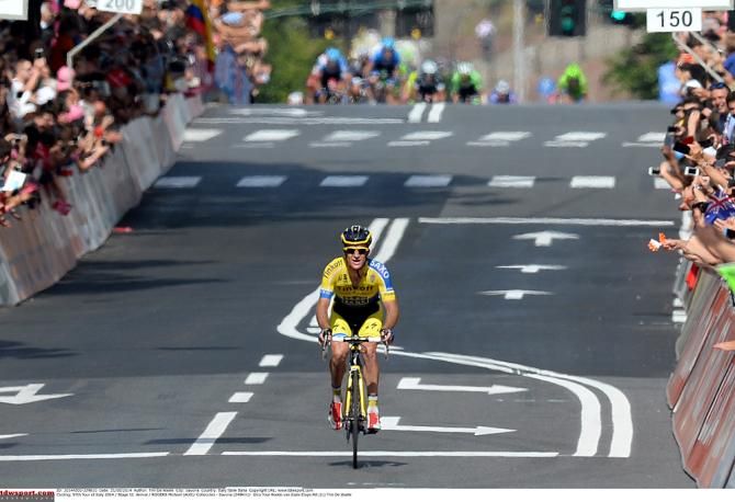 Michael Rogers (Tinkoff-Saxo) rides to the victory in Savona