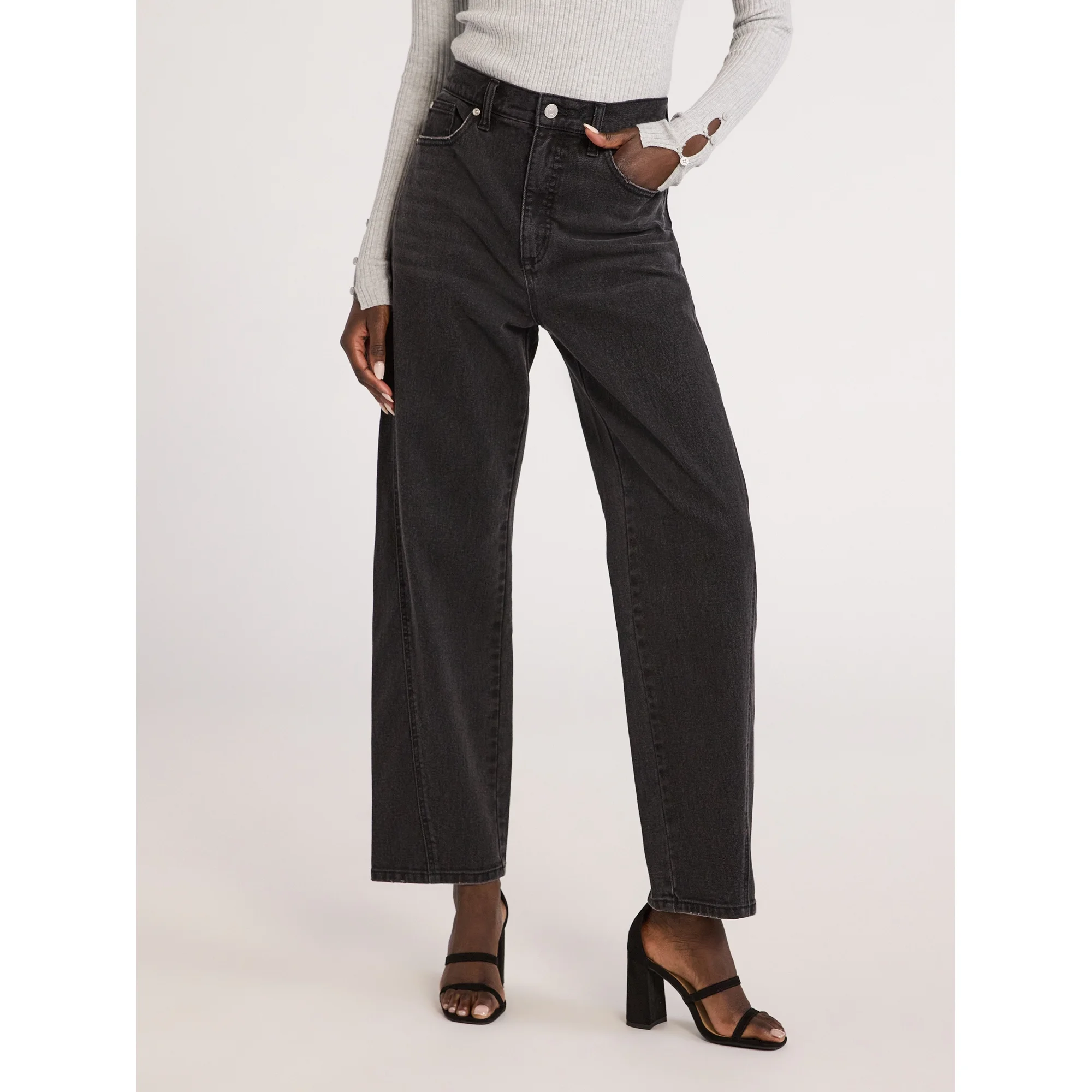 Scoop, Scoop Women's Mid Rise Barrel Leg Jeans, Sizes 0-20
