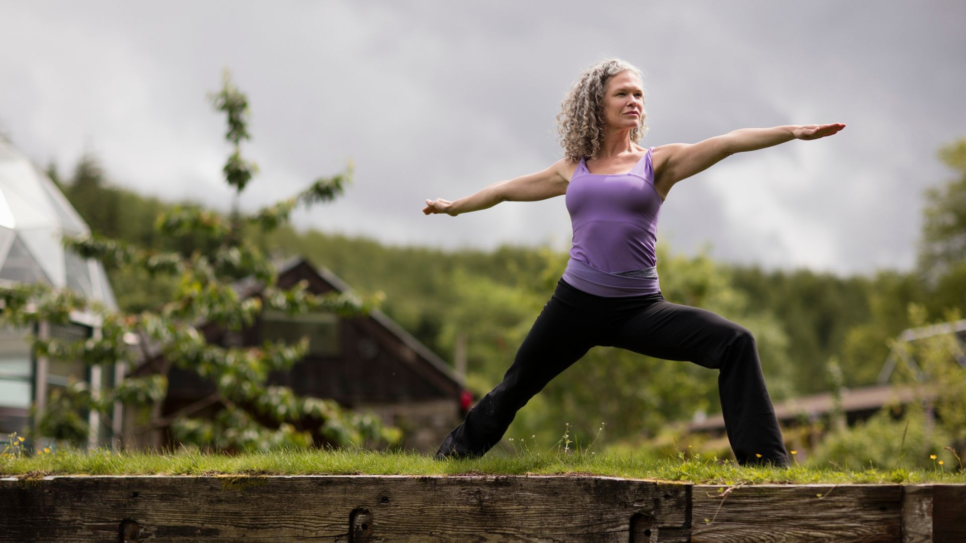 A woman doing yoga