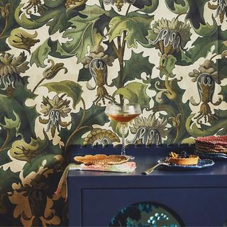 house of hackney green leaf wallpaper from anthropologie