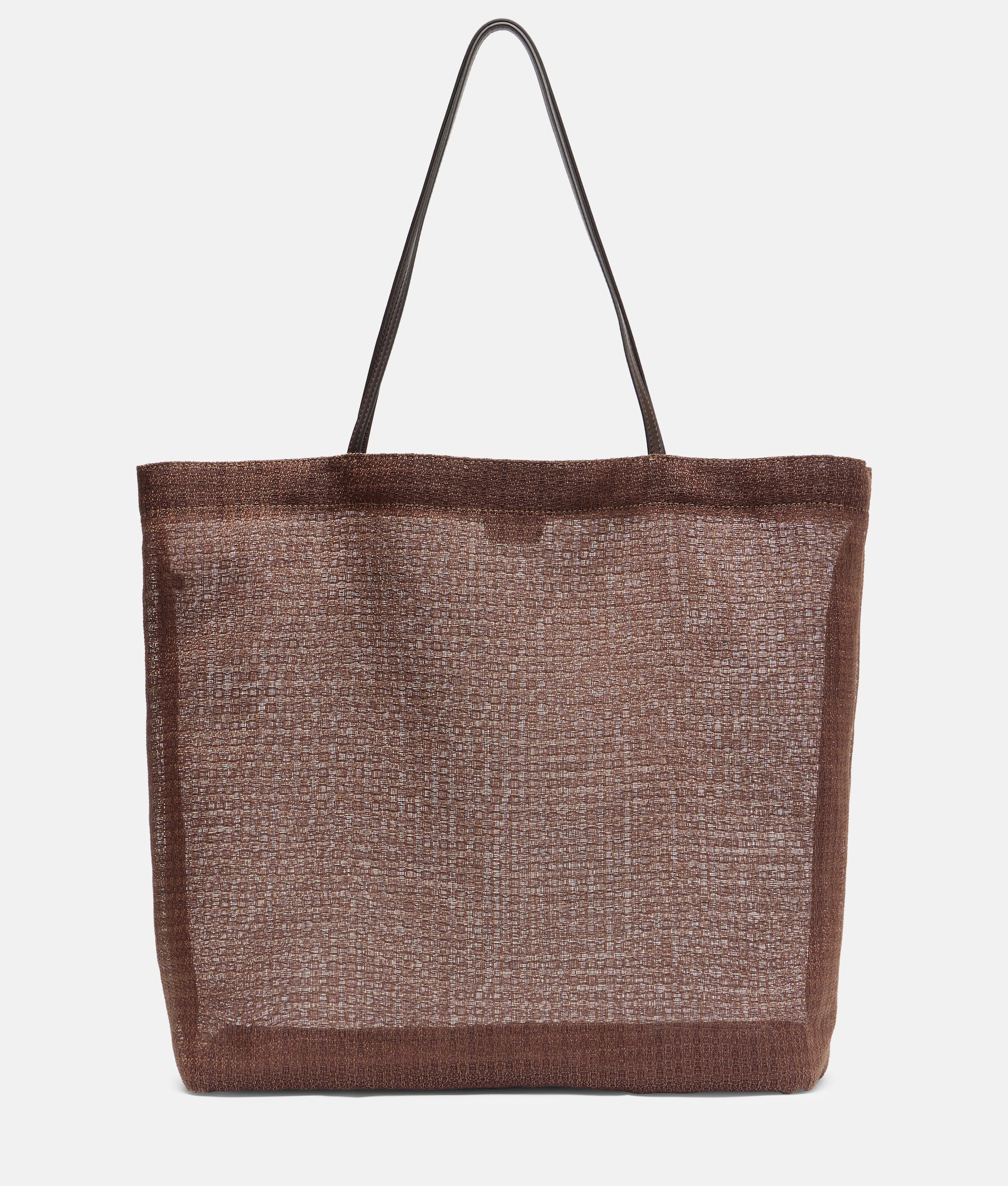The Row, Barn Leather-Trimmed Mesh Tote Bag