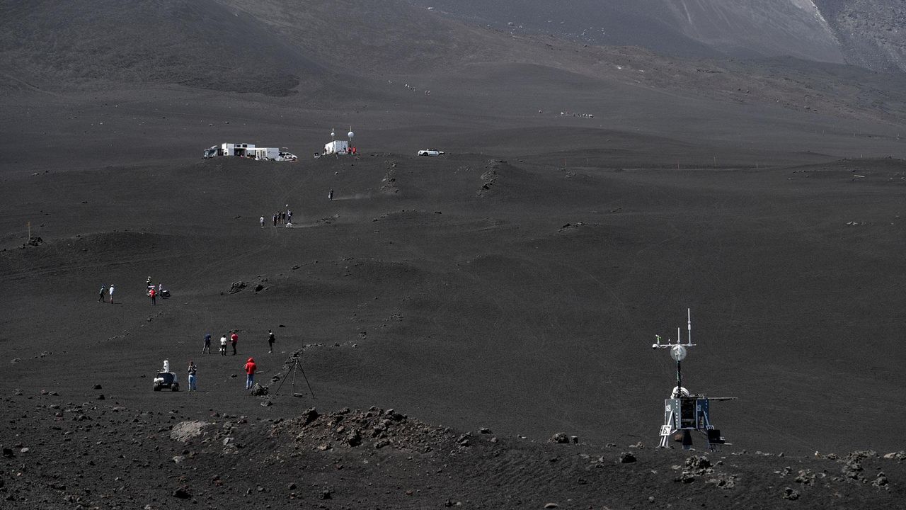 The landscapes of Europe's most active volcano Mount Etna resemble the moon.