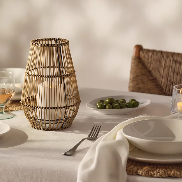 Solar Wicker Lantern With Led Candle | Candle Lanterns | the White...