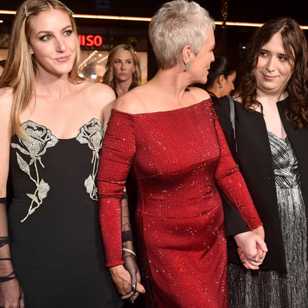 Annie Guest, Jamie Lee Curtis, and Ruby Guest attend Universal Pictures World Premiere of "Halloween Ends" on October 11, 2022 in Hollywood, California.