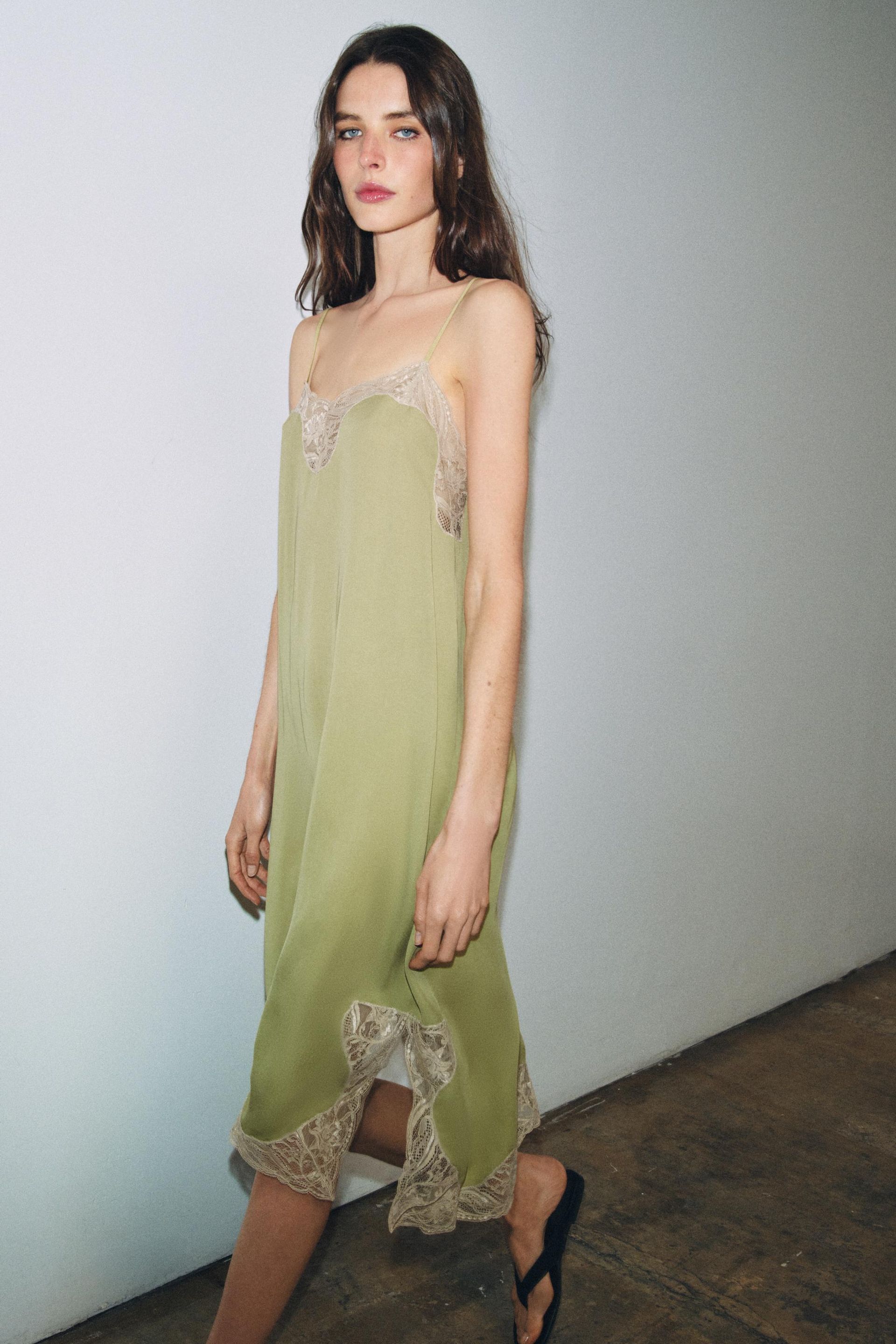 Zw Collection Satin Lace Dress