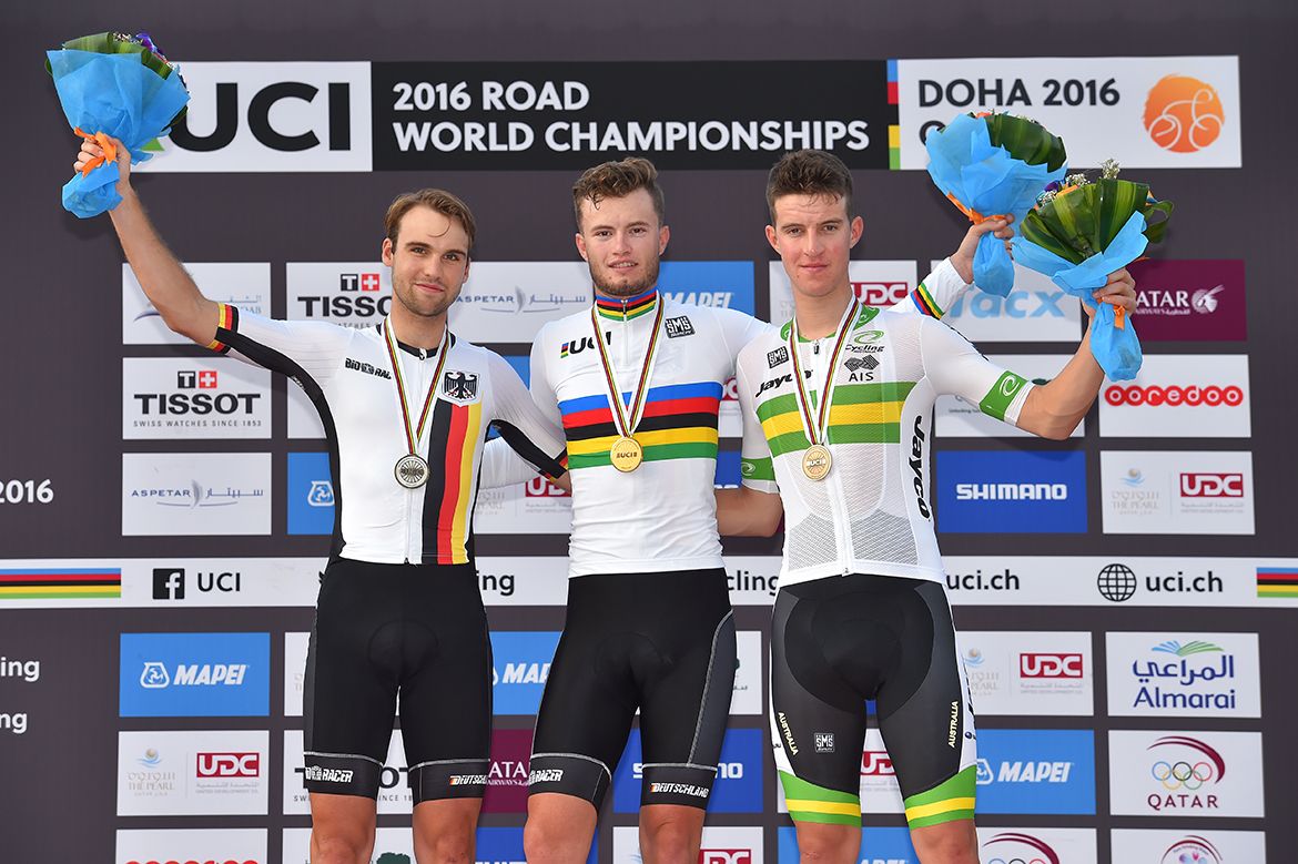 Maximilian Schachmann and Marco Mathis (Germany) and Miles Scotson (Australia)