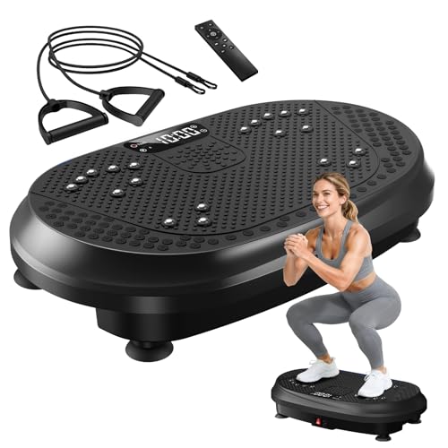Vibration Plate Exercise Machine for Lymphatic Drainage, Vibrating Fitness Platform, 450lbs Capacity Full Body Shaker Workout Equipment, Vibration Platform Machine Shaping Vibrate Board Sport for Home
