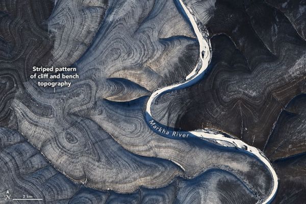 Mysterious streaks are spotted in Russia with satellite images – and NASA is confused