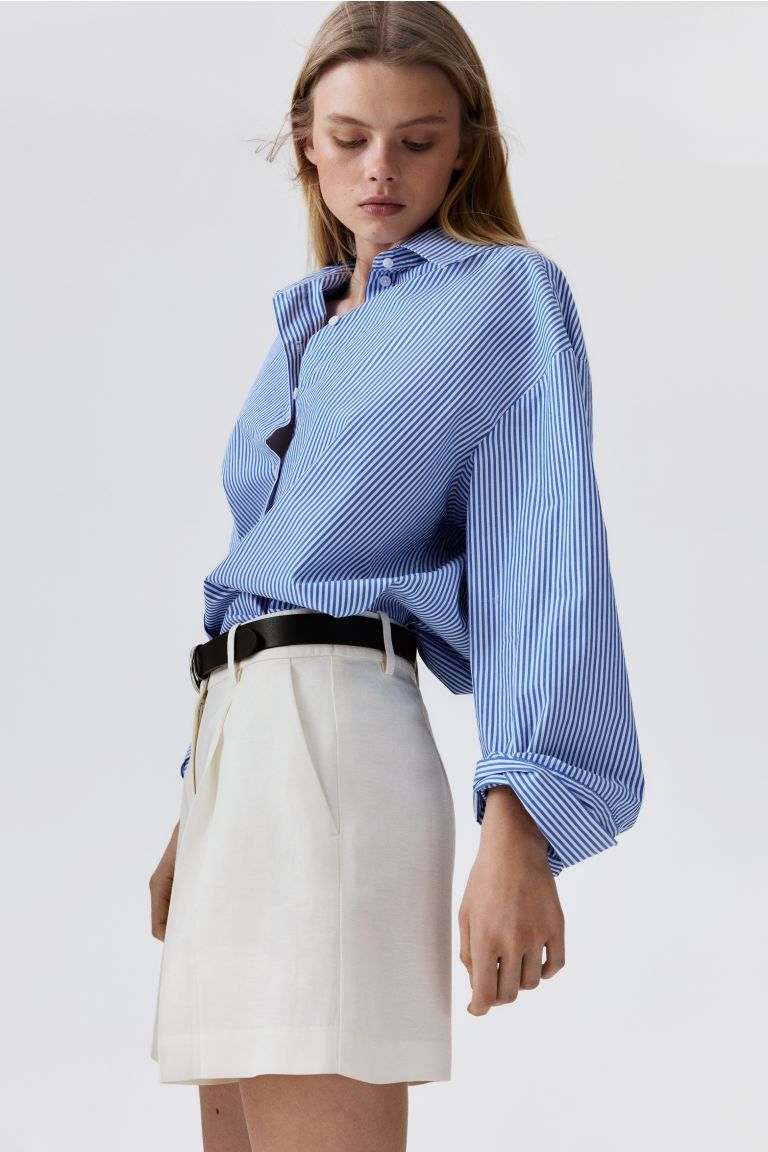 Linen-Blend Shorts