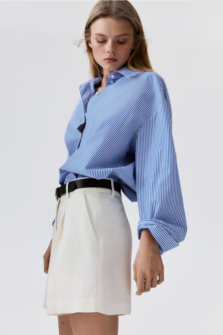 Linen-Blend Shorts