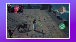 A screenshot of a Twitch Streamer playing Final Fantasy 7 Rebirth