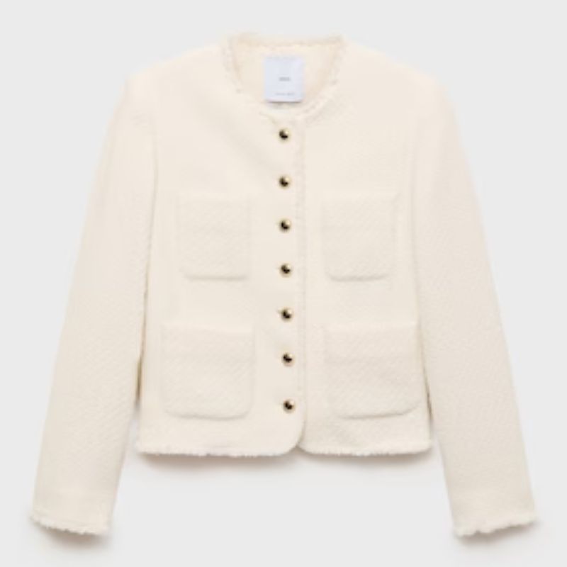 White boucle jacket