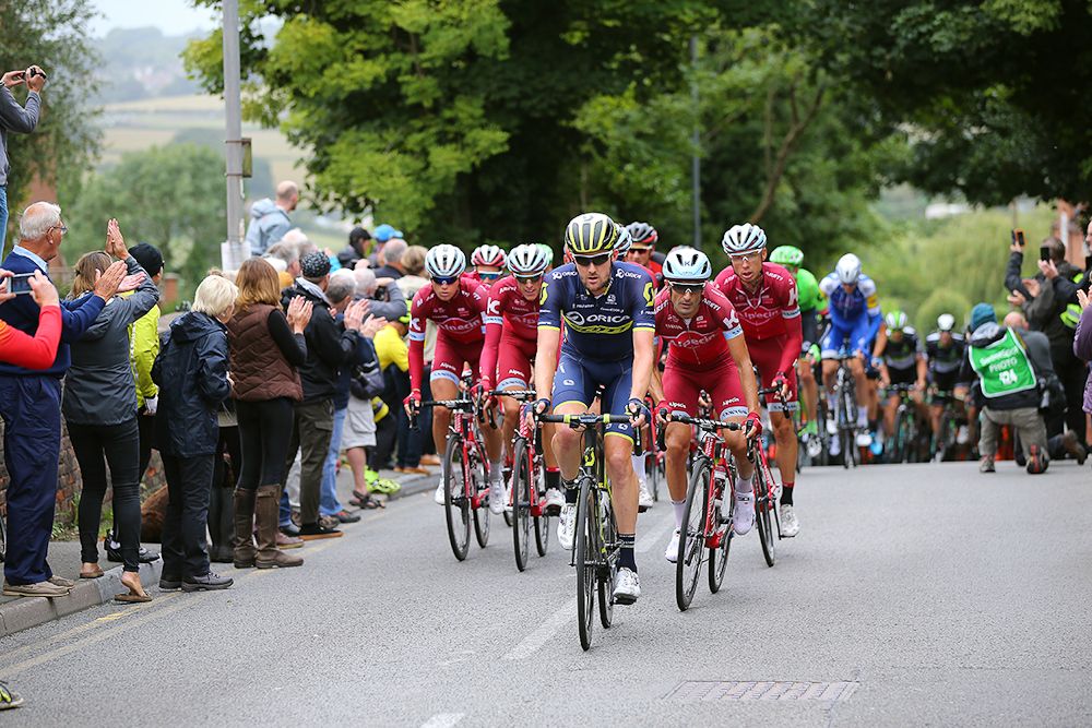 The peloton in action during stage 4 at the Tour of Britain