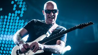 American guitarist Joe Satriani performing live onstage during the Marshall 50 Years Of Loud anniversary concert at Wembley Arena, September 22, 2012. 