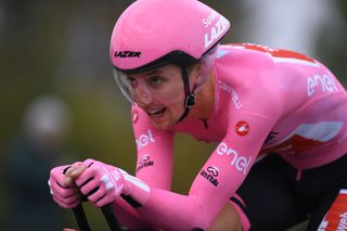 MILANO ITALY OCTOBER 25 Jai Hindley of Australia and Team Sunweb Pink Leader Jersey during the 103rd Giro dItalia 2020 Stage 21 a 157km Individual time trial from Cernusco sul Naviglio to Milano ITT girodiitalia Giro on October 25 2020 in Milano Italy Photo by Tim de WaeleGetty Images