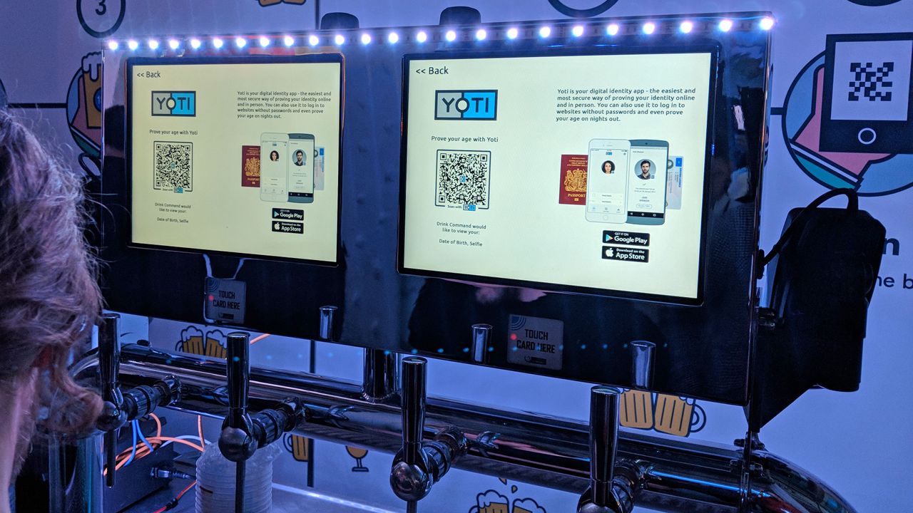 Approaching the bar, you need to prove your age by scanning the QR code with the Yoti app