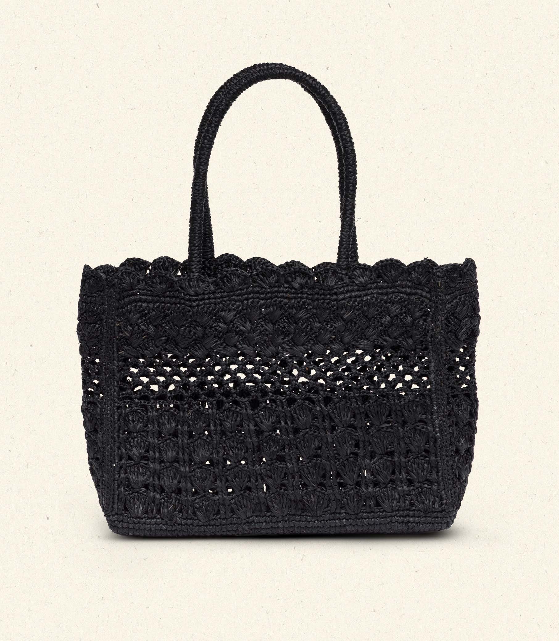 Orla Bag -- Black Raffia