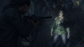 Alan Wake 2 screenshot showing Saga Anderson engaged in combat in Bright Falls