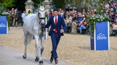 Christoph Wahler&rsquo;s groom: Carjatan S at the trot-up
