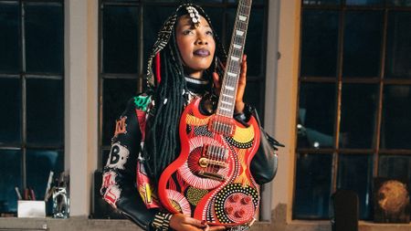 Fatoumata Diawara with her signature Epiphone SG
