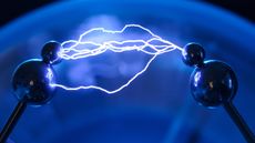  Here, a multiple arc electrical discharge from a Wimshurst generator, which separates separate&nbsp;electric charges&nbsp;using&nbsp;electrostatic induction. 