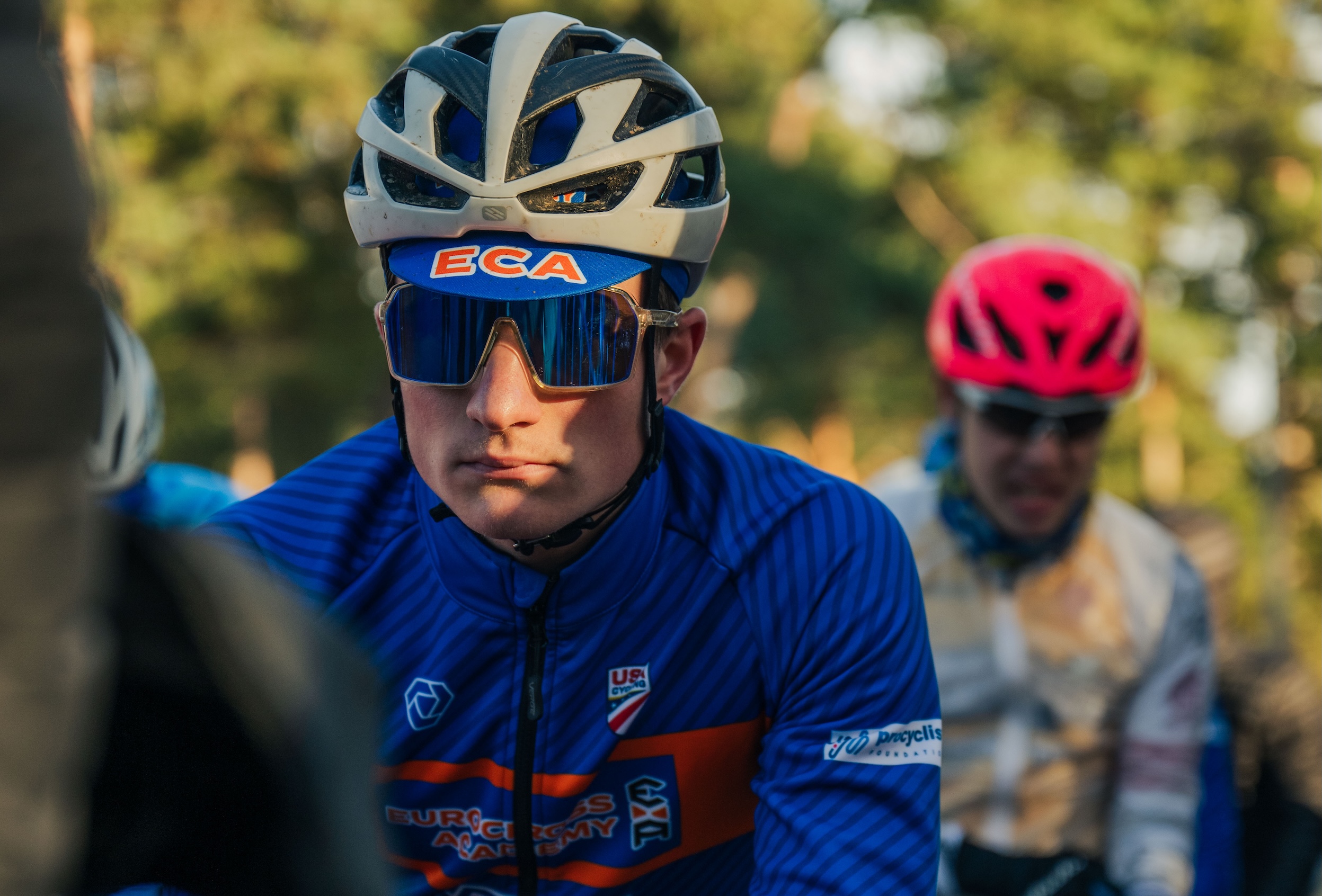 USA's Matthew Crabbe on the men's junior start line at Mol Exact Cross